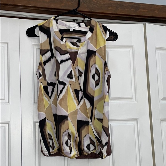 Charming Charlie Brown Yellow Graphic Tank Top - Picture 1 of 4
